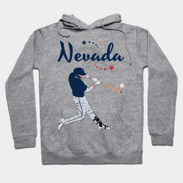 Nevada USA Baseball Hoodie by VISUALUV